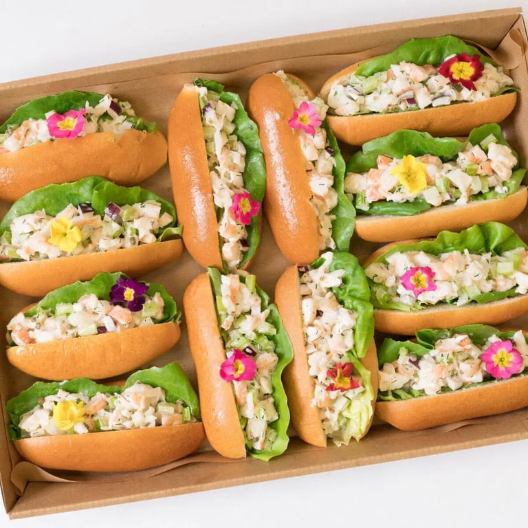 Signature Prawn & Lettuce Brioche Rolls — Salt Wind Catering