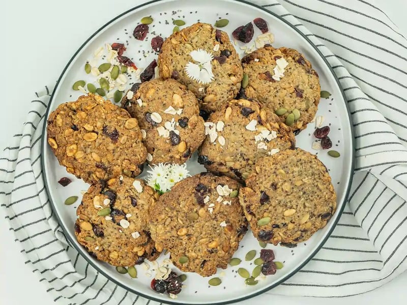 Chia & Cranberry Cookie: Salt Wind Catering