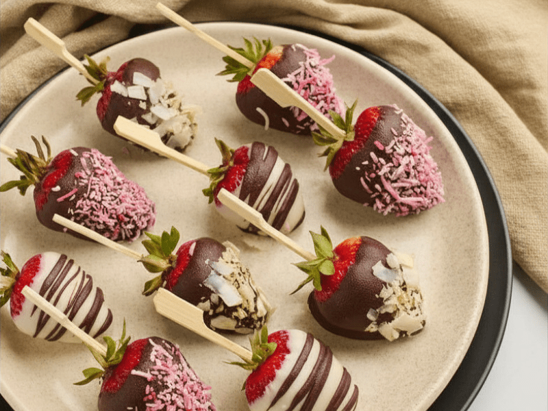 Chocolate Dipped Strawberries: Salt Wind Catering