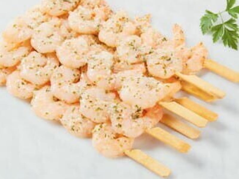 Garlic Prawn Skewers: Salt Wind Catering