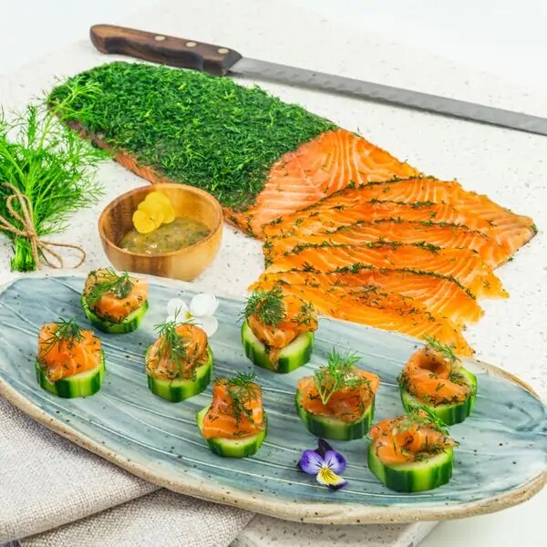 Gravlax on Cucumber — Salt Wind Catering