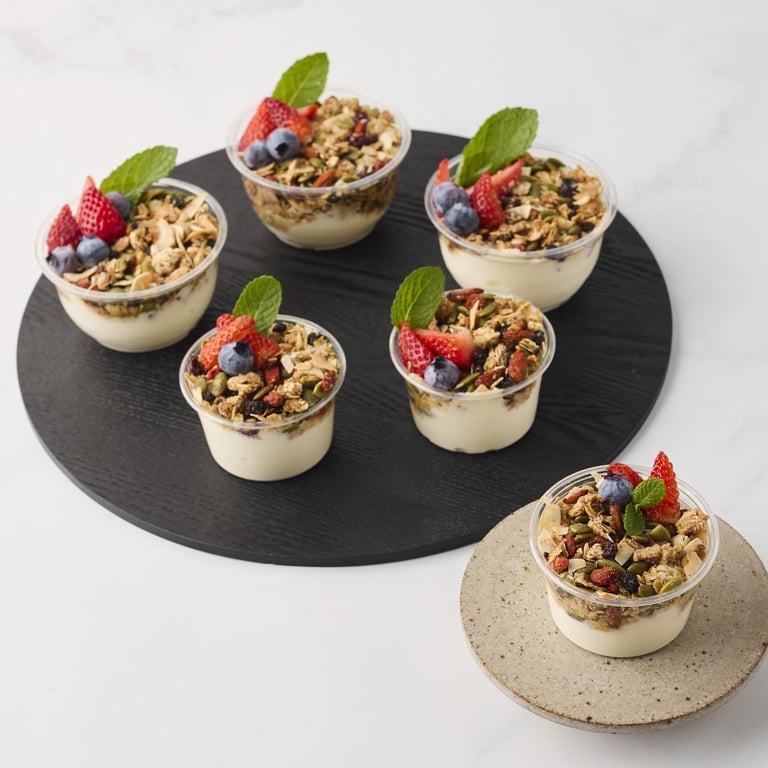 Greek Yoghurt with Toasted Granola & Berries — Salt Wind Catering