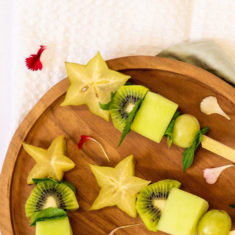 Green Fruit Skewers — Salt Wind Catering