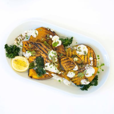Grilled Squash with Sumac Yoghurt