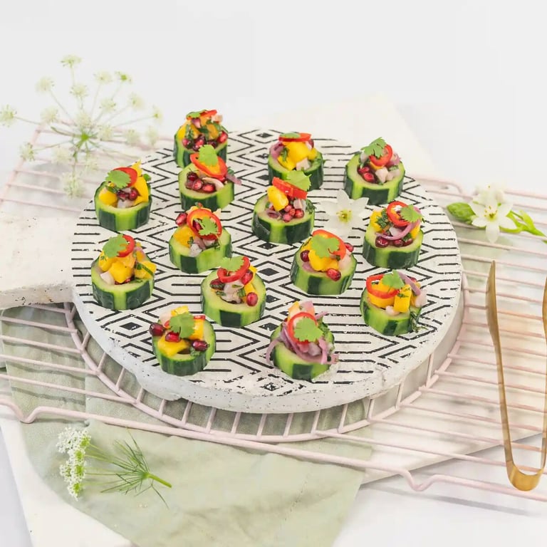 Mango & Lychee Salsa Bites — Salt Wind Catering