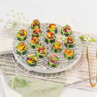 Mango & Lychee Salsa Bites