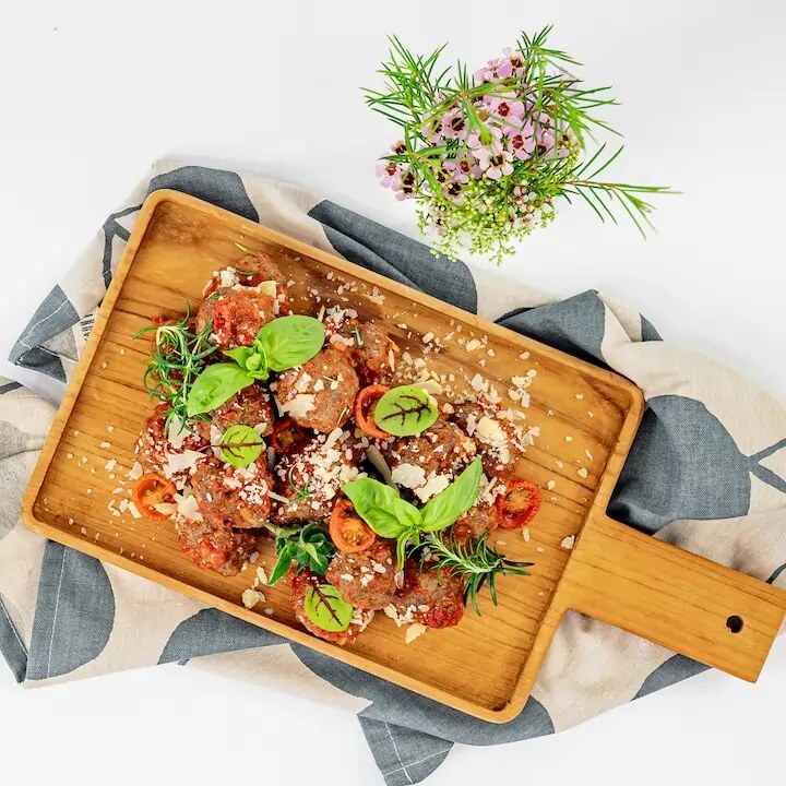 Meatballs in Tomato Glaze — Salt Wind Catering
