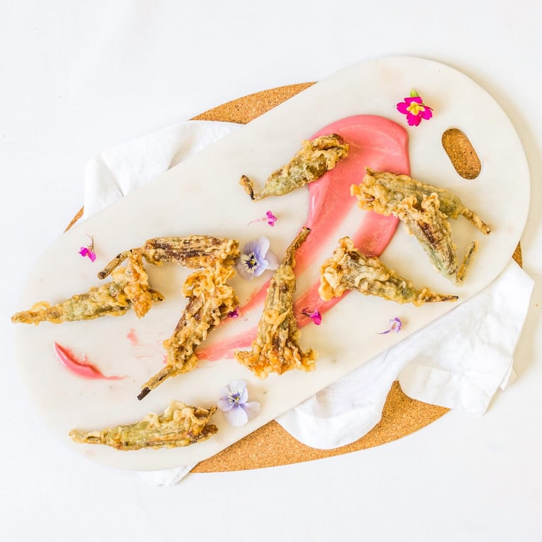 Stuffed Pumpkin Flowers — Salt Wind Catering