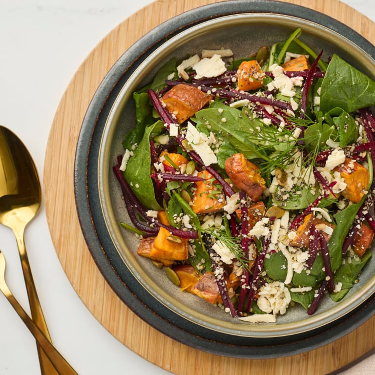 Sweet Potato & Spinach Salad — Salt Wind Catering