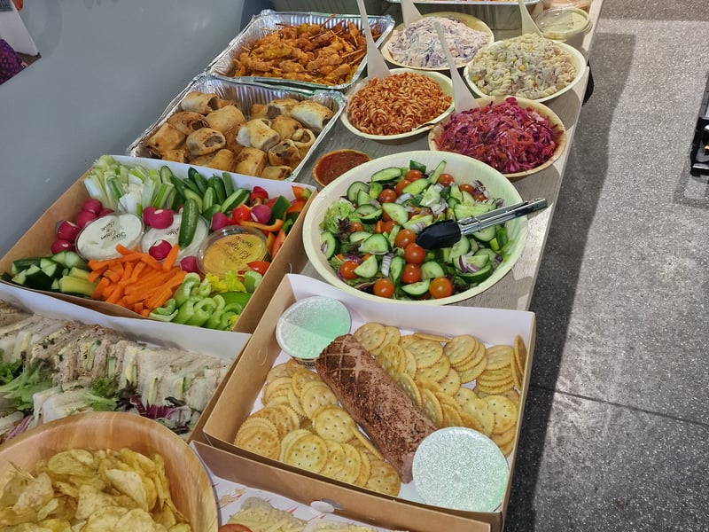Event buffet spread for a party in Cornwall