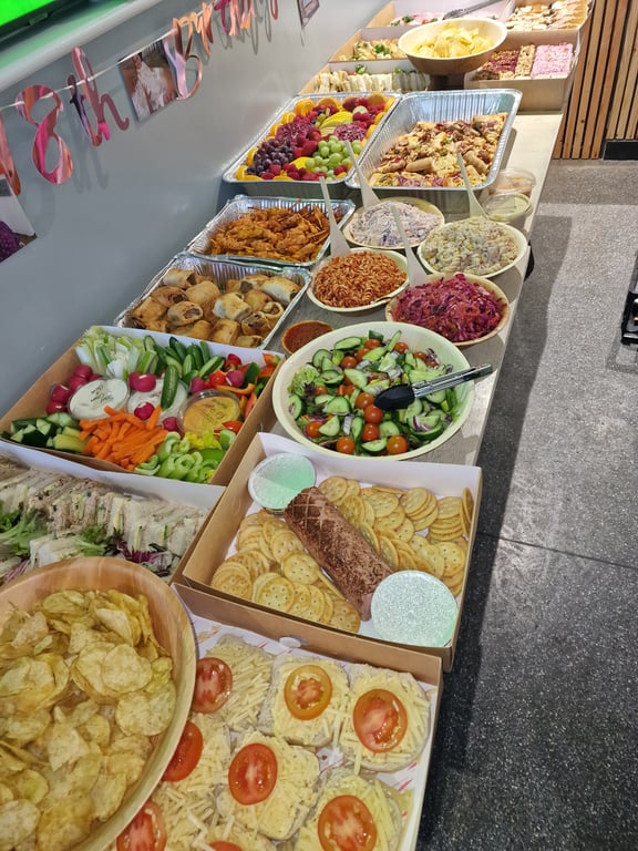 Event buffet spread for a party in Cornwall