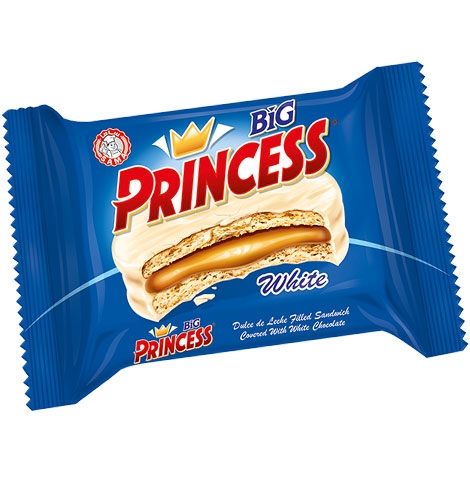 Princess BiG White Chocolate Coated Biscuits - Stuffed with Milk Cream