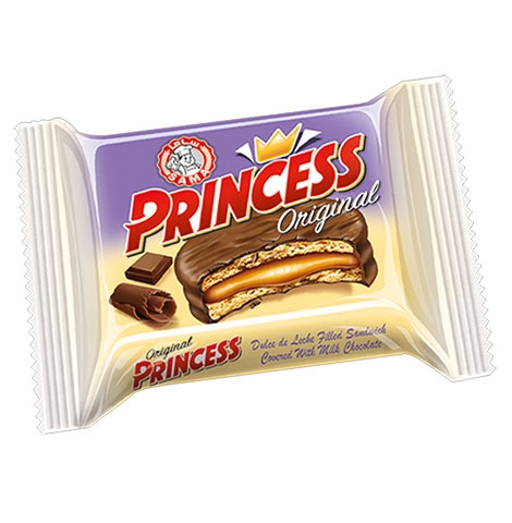 Princess Chocolate Coated Biscuits - Stuffed with Milk Cream