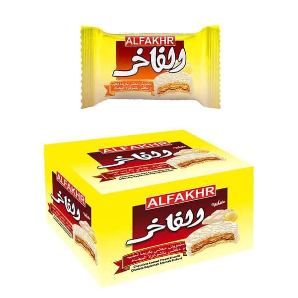 Al Fakhr White Chocolate Coated Biscuit 33g x12 pcs