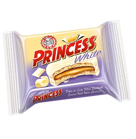 Princess White Chocolate Coated Biscuits - Stuffed with Milk Cream