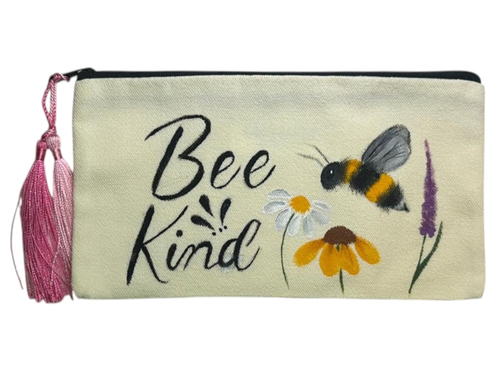 Zeina Hand-Painted Zip Pouch