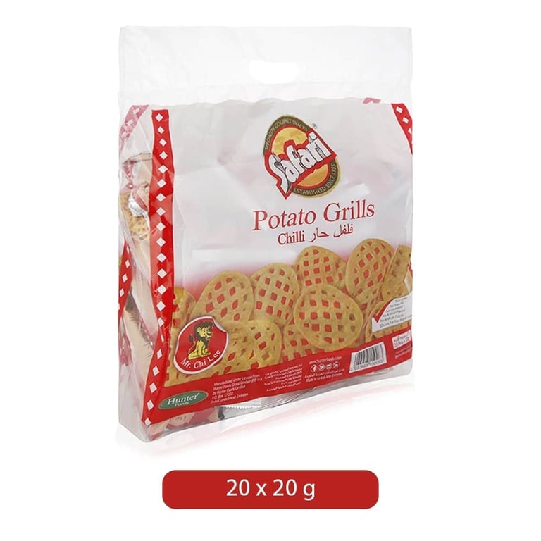 Safari Chilli Flavored Potato Grills - 24 x 15g
