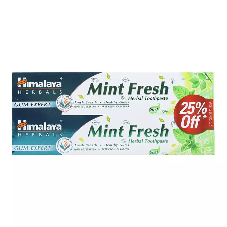 Himalaya Herbal Toothpaste with Mint Fresh, Gum Expert Tooth Paste, Twin Pack- 2X100ml