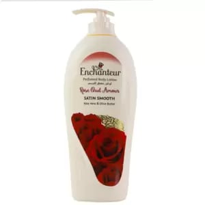 Enchanteur Perfumed Body Lotion Rose Oud Amour Satin Smooth with Aloe Vera and Olive Butter- 500ml