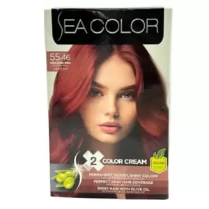 Sea Color Permanent Hair Color For Glossy Shiny Hair and Perfect Gray Hair Coverage- 55.46 Amazon Red