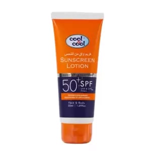 Cool And Cool Sunscreen Lotion Highly Water Resistant With 50 Plus SPF UVA And UVB Filters- 50ml