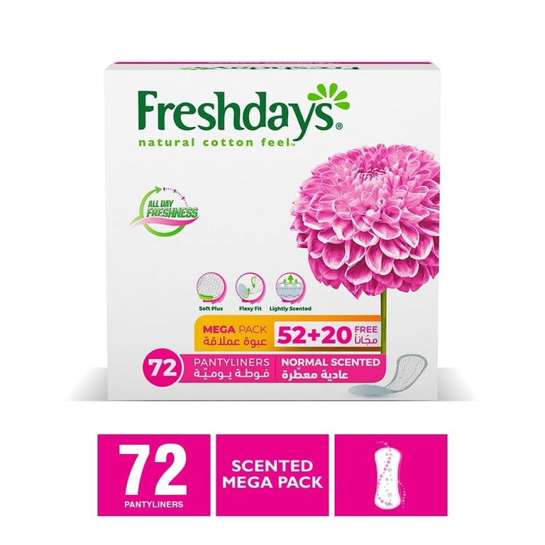 Freshdays Daily Liners  Normal Scented 72 Pads