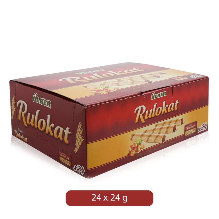 Ulker Rolokat Wafer Rolls with Hazelnut Cream - 24 x 24g