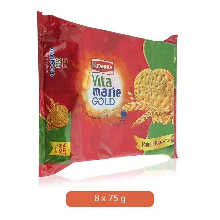 Britannia Vita Marie Gold Biscuits - 8 x 75g