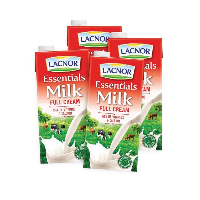 Lacnor Uht Full Cream Milk - 4 x 1 L