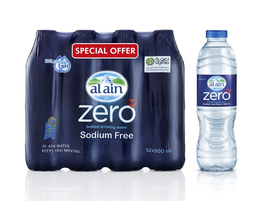 Al Ain Zero Sodium Drinking Water - 12 x 500ml