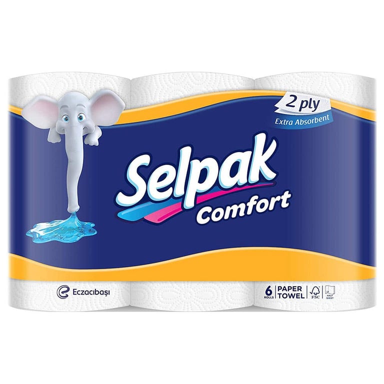 Selpak Comfort Paper Towel 2 Ply - 6 Rolls