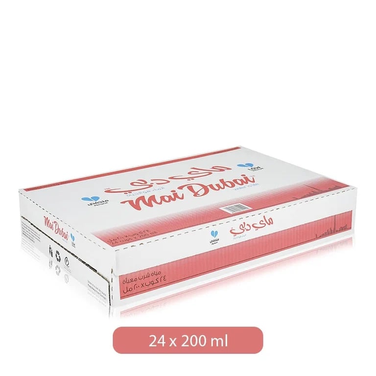 Mai Dubai Pure Drinking Water Cups - 24 x 200ml
