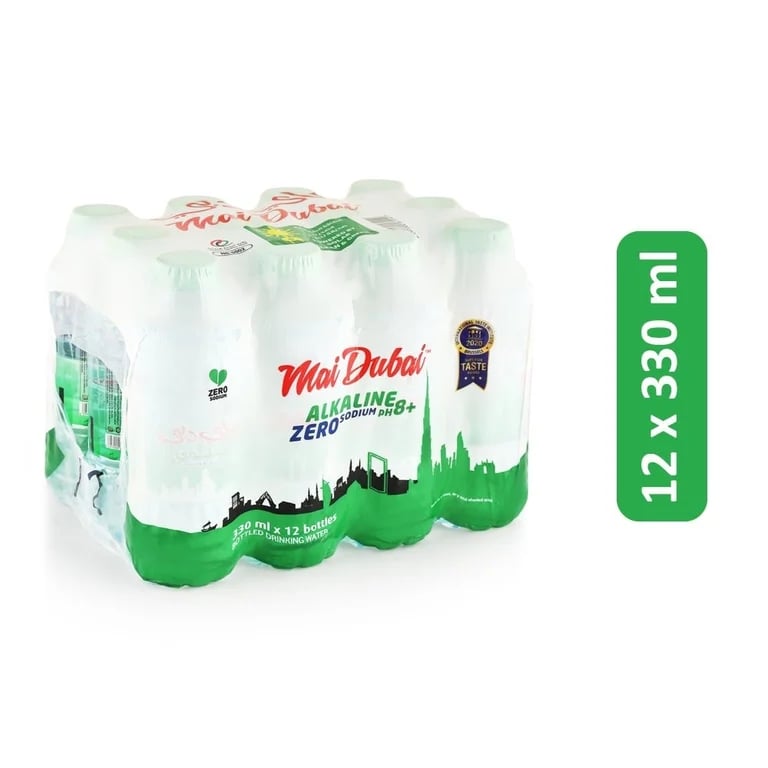 Mai Dubai Alkaline Zero Sodium Bottled Drinking Water - 12 x 330ml