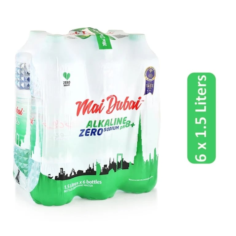 Mai Dubai Alkaline Zero Sodium Drinking Water - 6 x 1.5 L