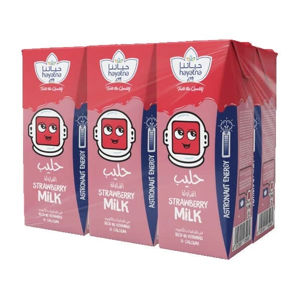 Hayatna Strawberry Flavored Milk - 6 x 180ml