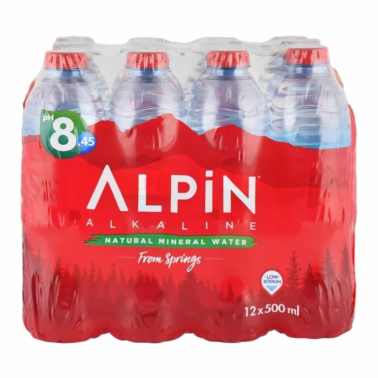 Alpin Alkaline Natural Mineral Water - 12 x 500ml