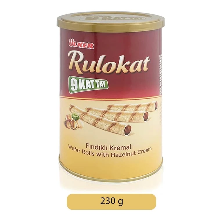 Ulker Rulokat Wafer Rolls with Hazelnut Cream - 230 g