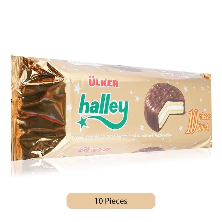 Ulker Halley Chocolate Sandwich Biscuit - 10 x 30 g