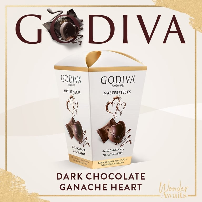 Godiva Dark Chocolate Ganache Heart Gift Box - 117 g