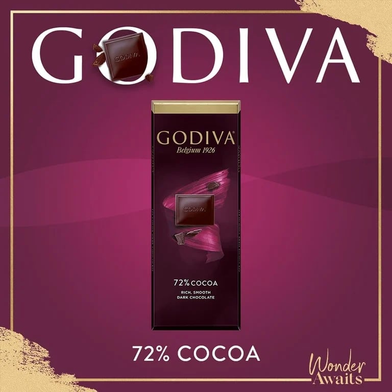 Godiva 72% Dark Chocolate Tablet 90gm
