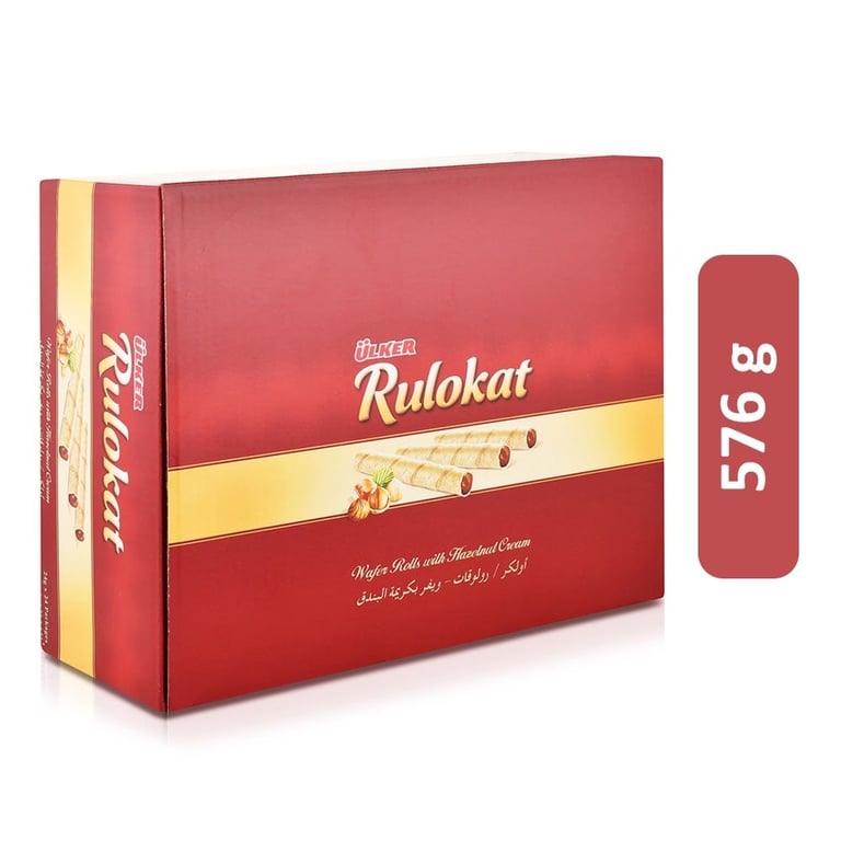 Ulker Rulokat Wafer Rolls with Hazelnut Cream - 576 g