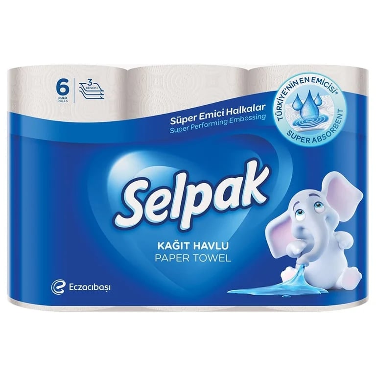 Selpak Super Absorbent 3 Ply Kitchen Towel - 6 Rolls