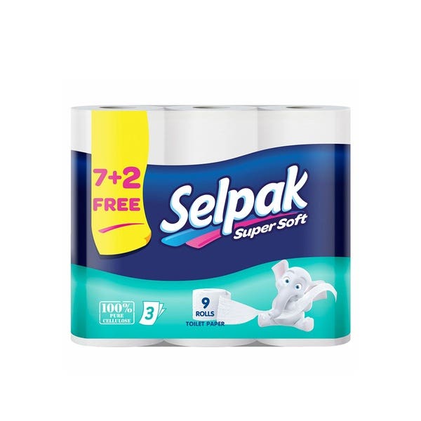Selpak Super Soft Toilet Paper 3 Ply - 9 Rolls