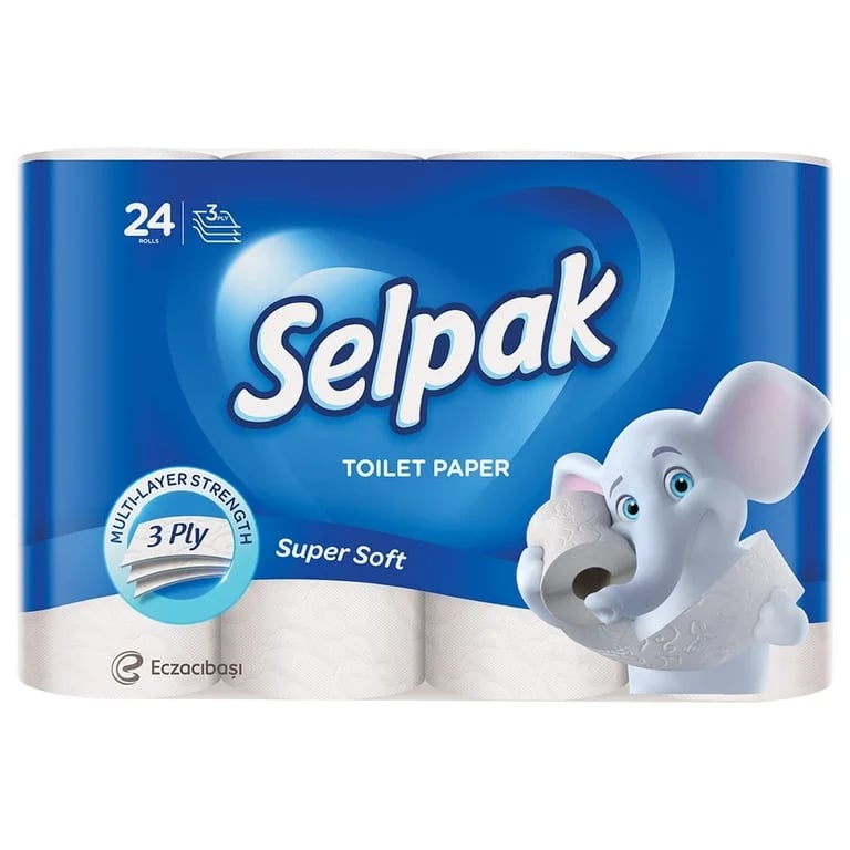 Selpak Super Soft 3 Ply Toilet Paper - 24 Rolls