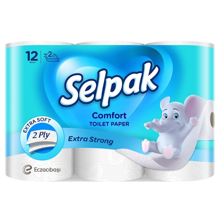 Selpak Comfort Extra Strong Toilet Paper - 12 Rolls