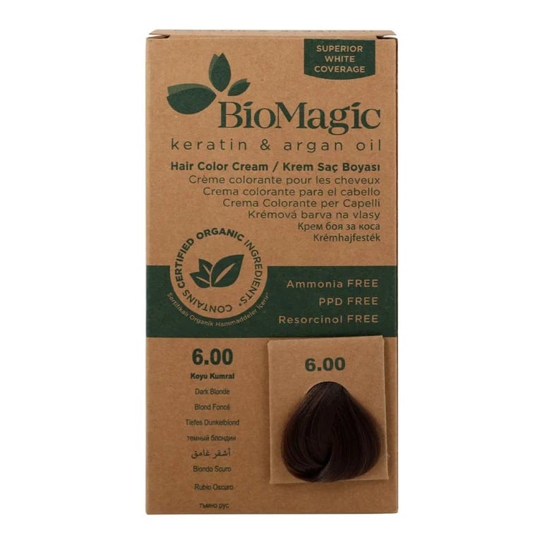 Biomagic Kertin & Argan Oil Permanent Darm Blonde Hair Color Dye Cream, 60 ml