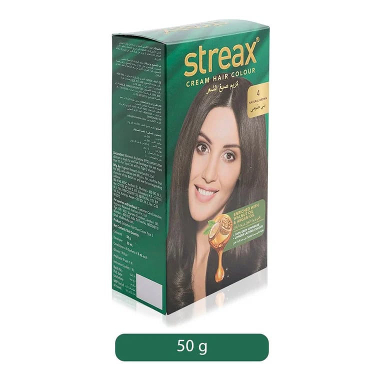 Streax Cream Hair Colour - 100 g, 4 Natural Brown