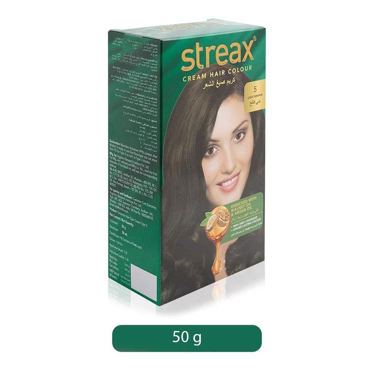 Streax Cream Hair Colour - 100 g, 5 Light Brown