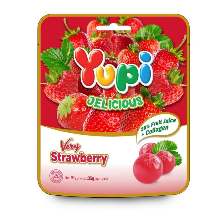 Yupi Jelicious Strawberry Gummy Candy - 35g