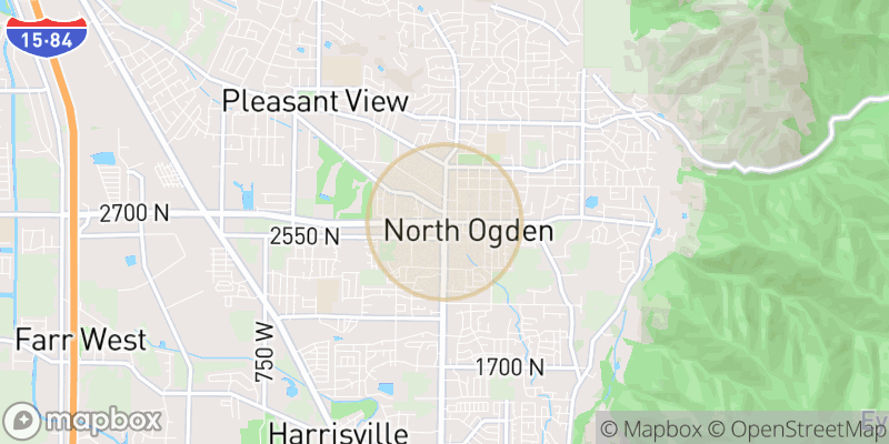 Approximate map area near North Ogden